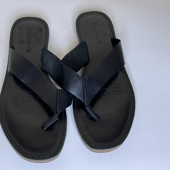 Madewell The Boardwalk Chunky Thong Sandal • Black Size 7.5 leather flats - Picture 5 of 8